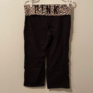 NWOT Pink Victoria’s Secret Sequin Foldover Yoga Capri Pant